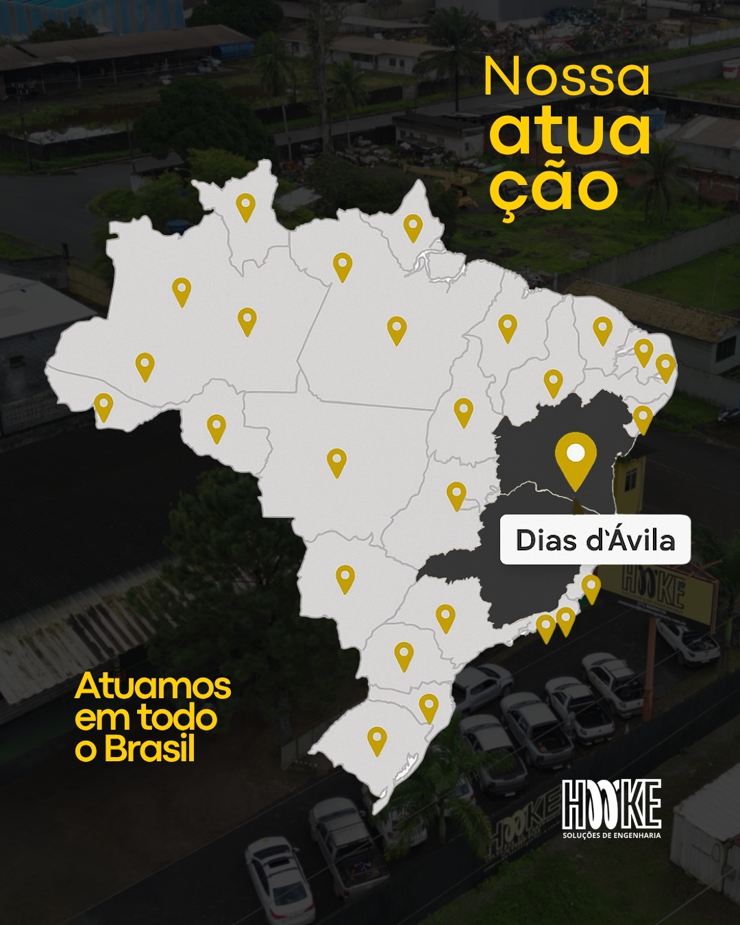 Mapa de atuação da Hooke no Brasil